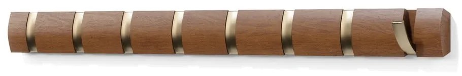 Кафява стенна закачалка от масивна топола Flip – Umbra