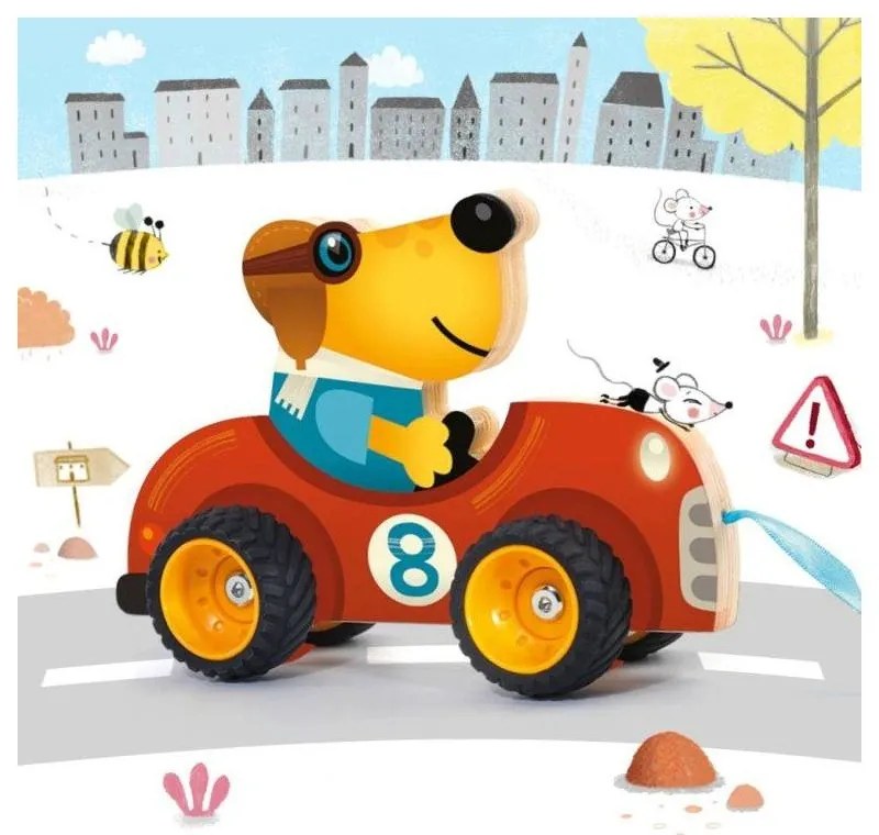 Детска дървена играчка на връвчица Формула - Djeco