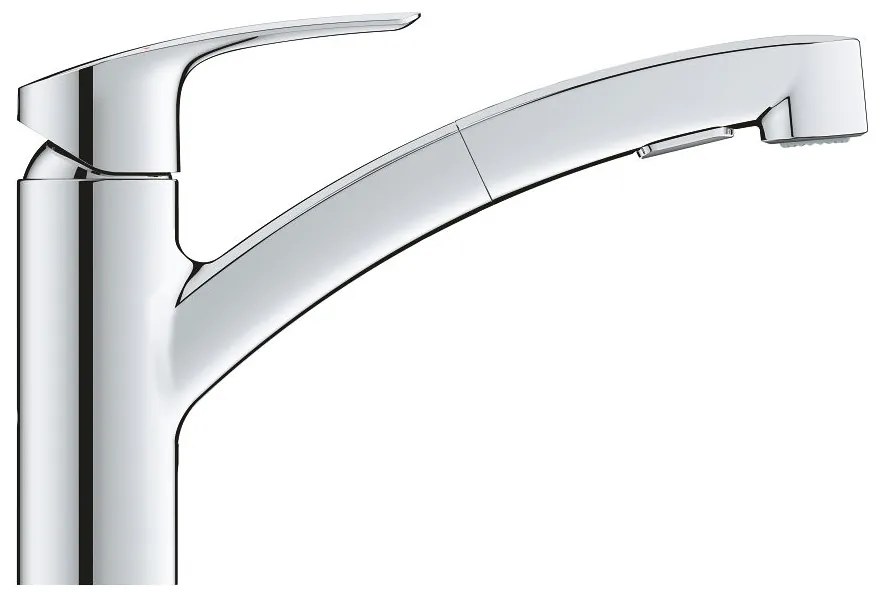 Кухненски кран с душ Grohe EuroSmart-Glossy Silver