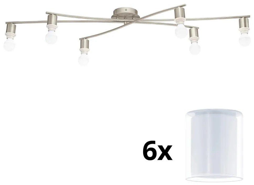 Eglo - LED Плафониера MY CHOICE 6xE14/4W/230V  хром/бял