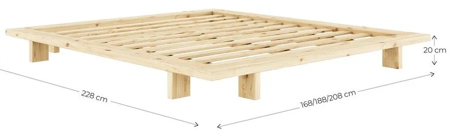 Оранжево двойно легло 180x200 cm от масивен бор без табла с включена подматрачна рамка Japan – Karup Design