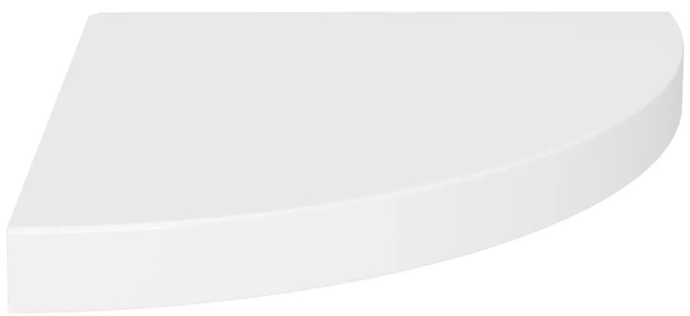 323916 vidaXL Плаващ ъглов рафт, бял, 35x35x3,8 см, MDF