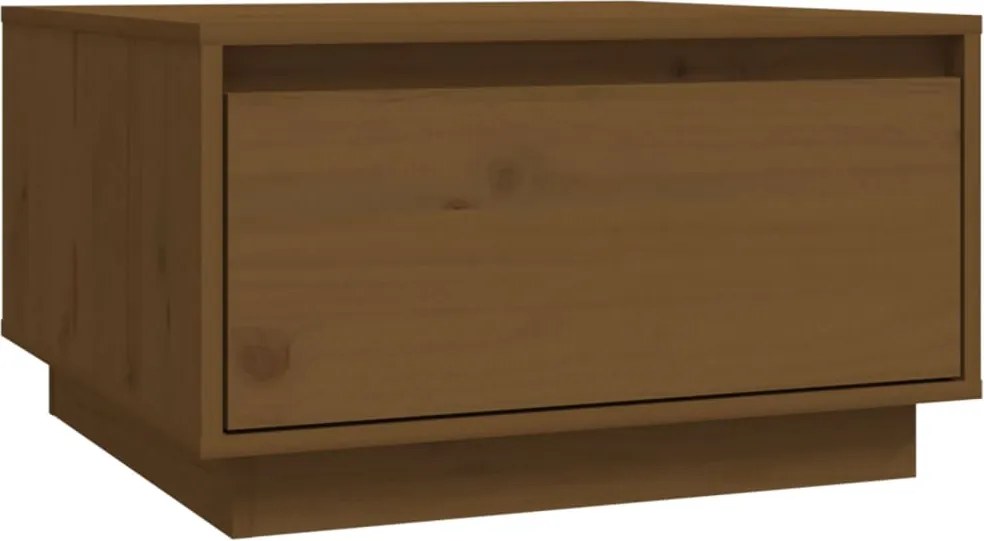 813408 vidaXL Кафе маса, меденокафява, 55x56x32 см, борово дърво масив