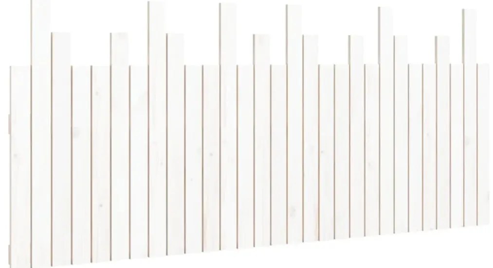 824814 vidaXL Стенна табла за спалня, бяла, 185x3x80 см, борово дърво масив