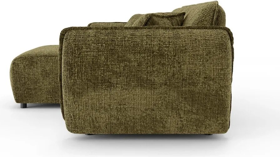 Зелен шенилов ъглов диван (ляв ъгъл) Nelia – Ropez