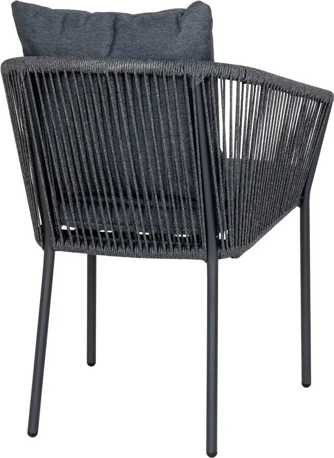 Тъмносив градински стол метален/подплатен Salerno – House Nordic