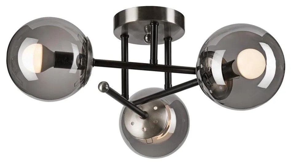Полилей за повърхностен монтаж MALENA 3xE14/5W/230V черен/опушен