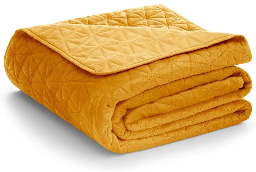 Жълто капитонирано покривало за легло 260x280 cm Laila – AmeliaHome