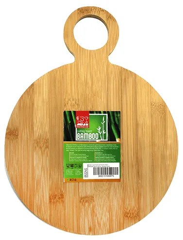 Бамбукова дъска кръгла с дръжка ф24,5см (B5324S)