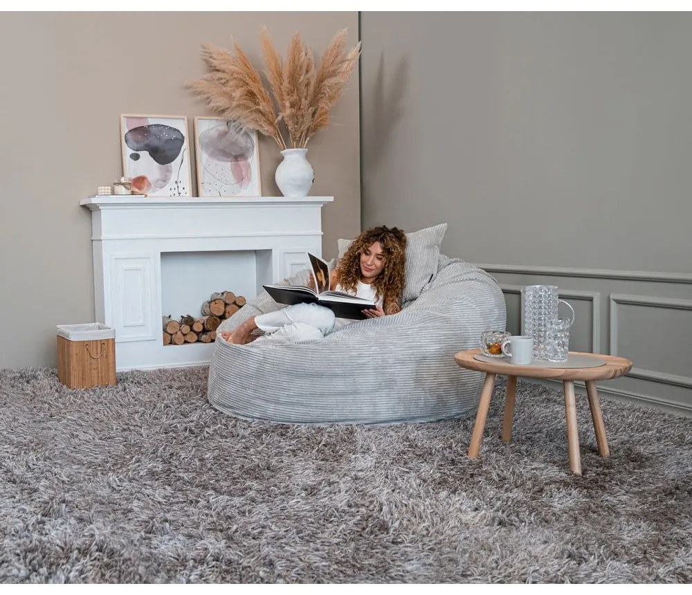 Кафяв пуф от рипсено кадифе Om 135 – SLOWDOWN