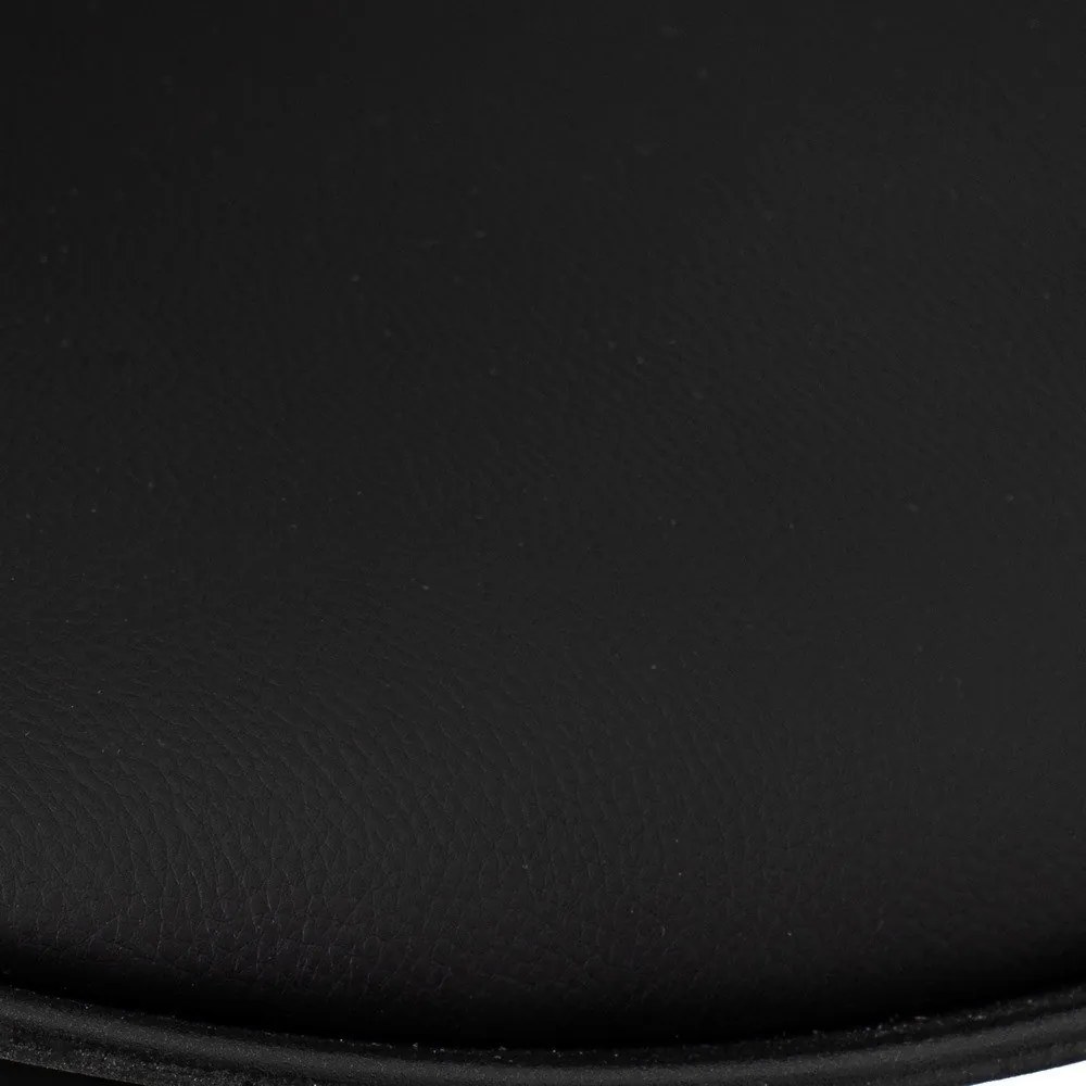 Черни бар столове в комплект от 2 бр. с регулируема височина от имитация на кожа (височина на седалката 56,5 cm) – Casa Selección