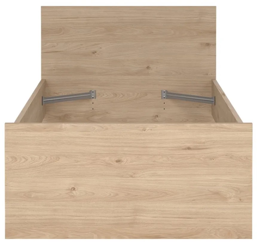 Единично легло от декор от дъб в естествен цвят 90x190 cm Naia – Tvilum