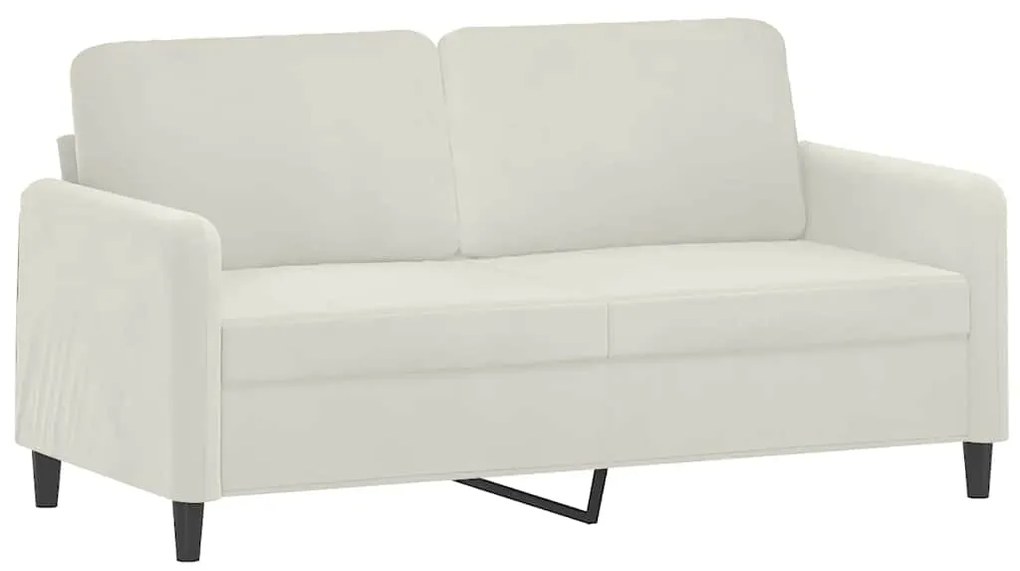359450 vidaXL 2-местен диван, кремава, 140 см, кадифе
