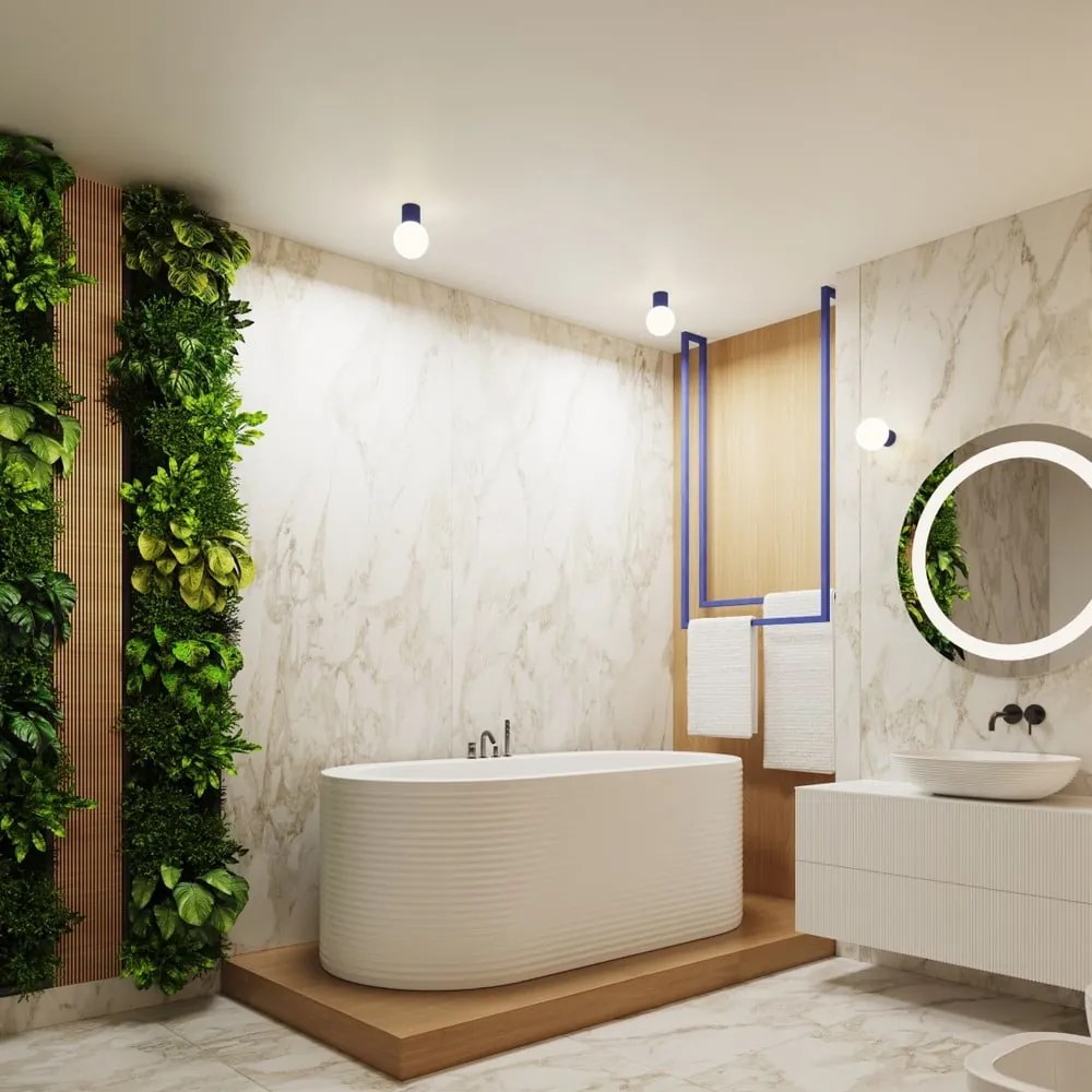 Тъмносиня стенна лампа Orbital – Sollux