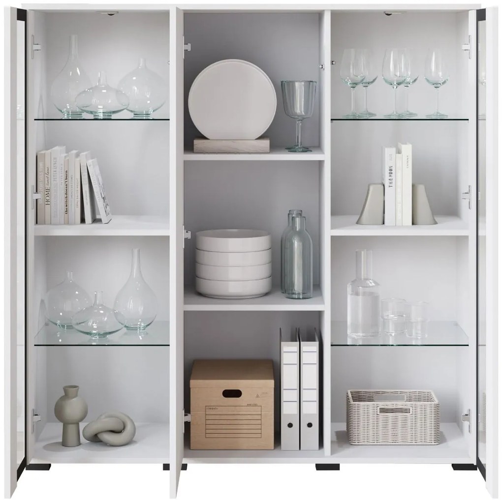 Витрина Каро HB 120-естествен-бял лъскав