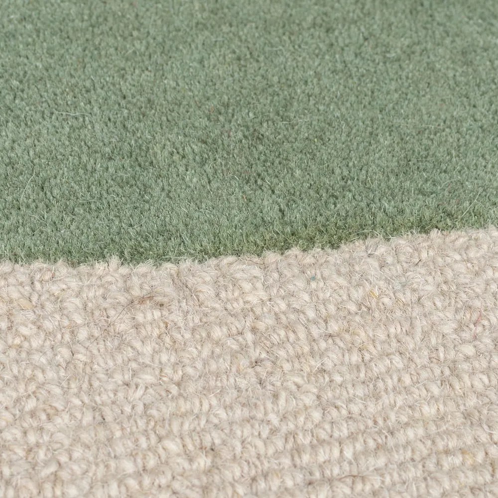 Зелен ръчно изработен вълнен килим 120x170 cm Glow Green &amp; Blue – Flair Rugs