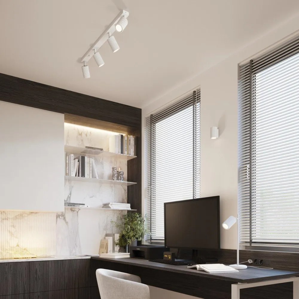 Бяла настолна лампа (височина 43 cm) Gleam – Sollux