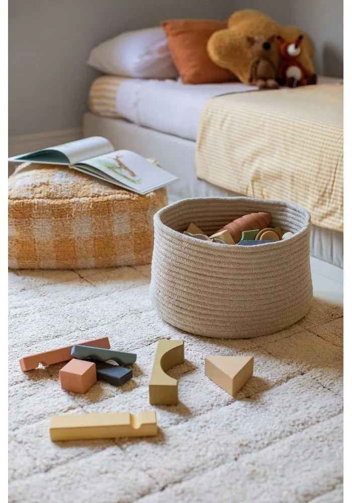 Кремав ръчно изработен памучен килим подходящ за пране 170x240 cm Mosaic – Lorena Canals