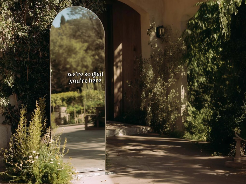 Стикер за огледало S43 – We're so glad you're here 69x24