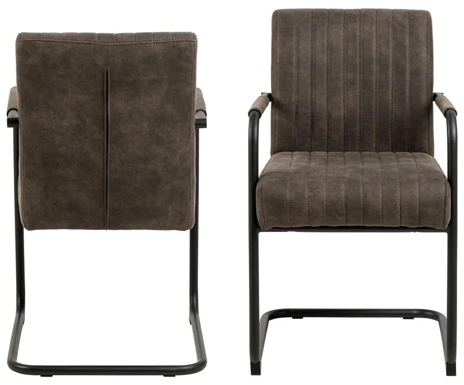 Тъмносиви трапезни столове в комплект от 2 броя Adele - Actona