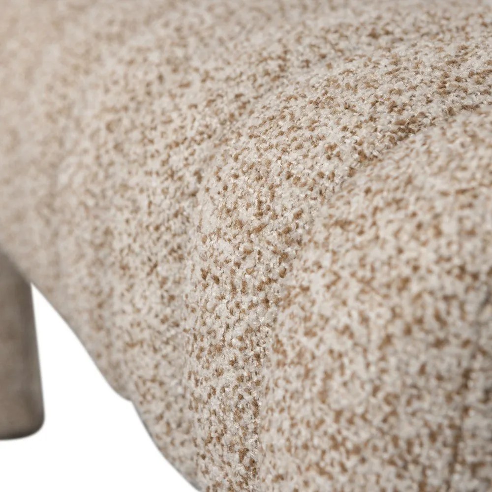 Светлокафява подплатена пейка от прежда с примки от букле Frex – WOOOD