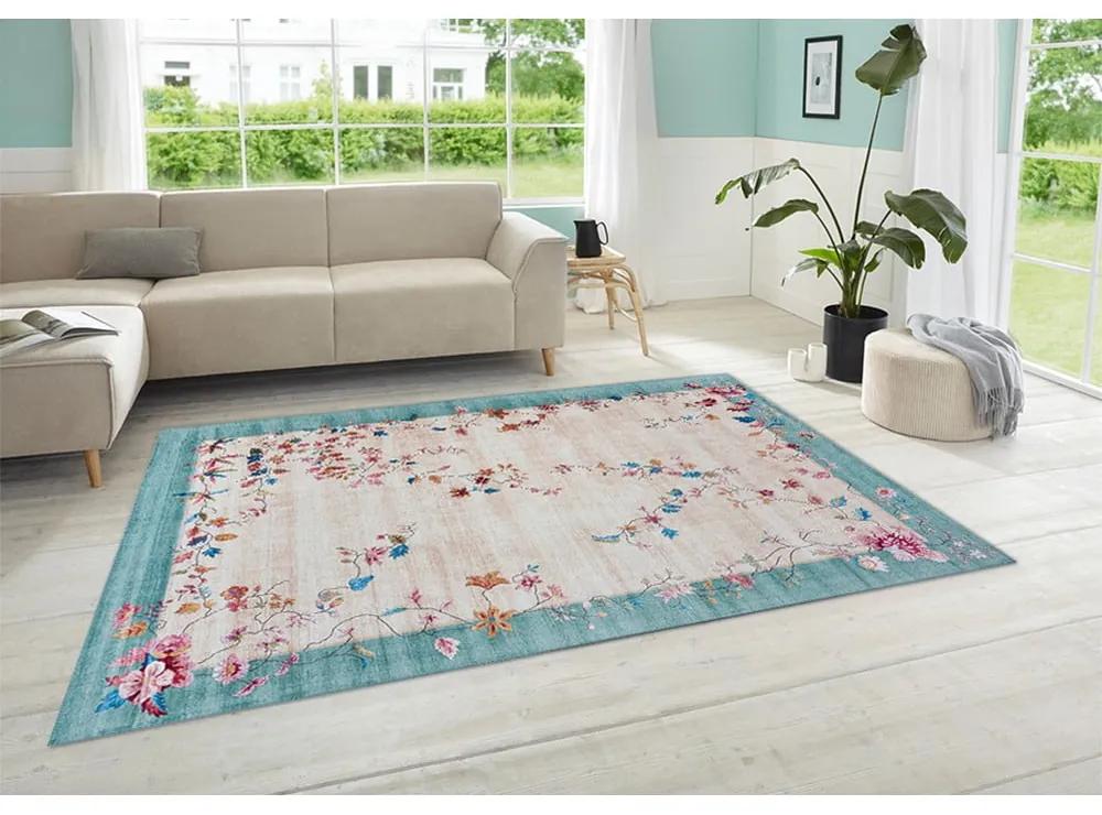Кремав и тюркоазен килим 80x150 cm Amira - Hanse Home