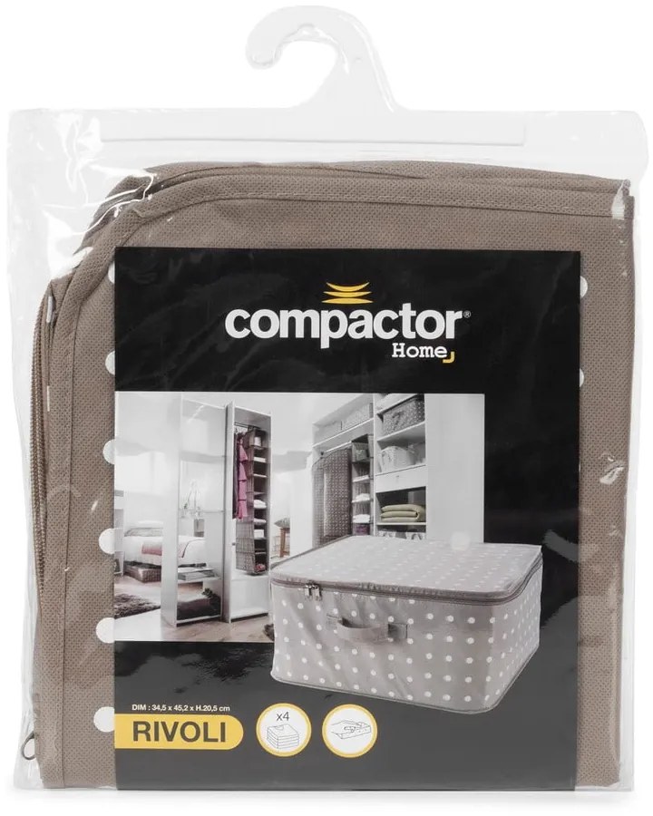 Малка бежова кутия за съхранение на дрехи Dots Rivoli - Compactor