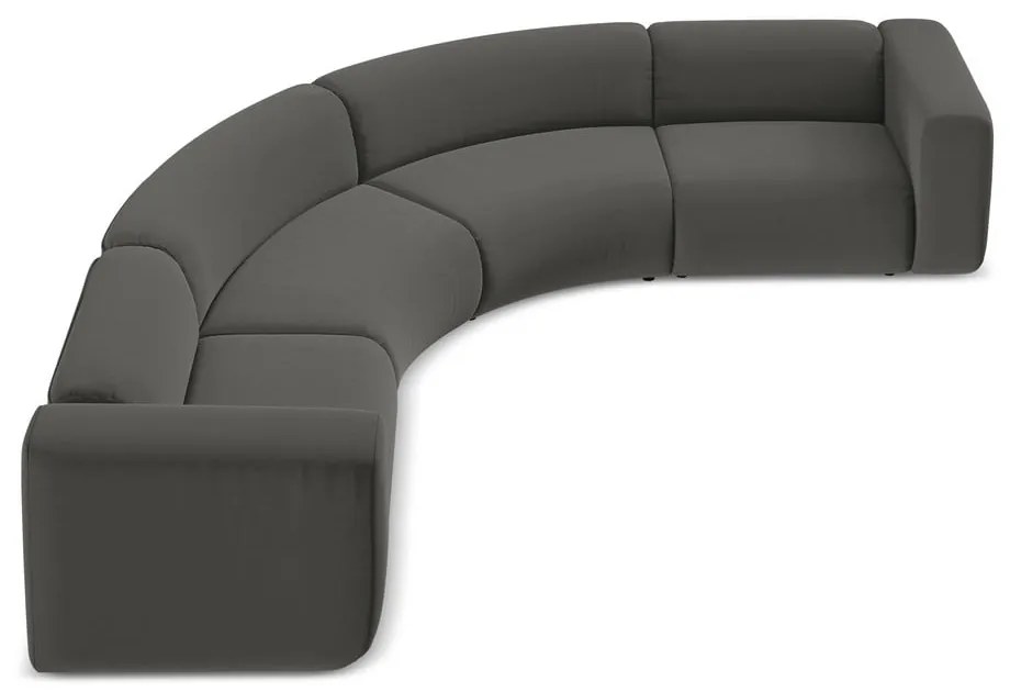 Сив кадифен ъглов диван Ekahi – Makamii