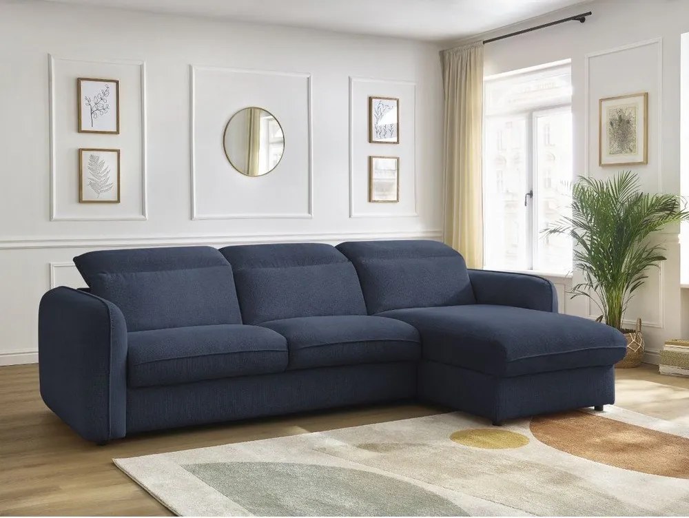 Тъмносин ъглов диван Achille – Bobochic Paris