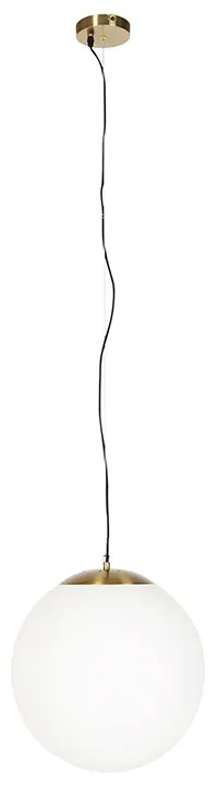 Смарт скандинавски висящ златен лампион с опалово стъкло 40 см, включващ WiFi A60 - Ball 40