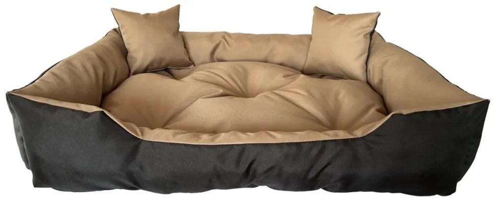 Водоустойчиво удобно легло за кучета с възглавници - кафяво-черно Šírka: 75 cm | Dĺžka: 100 cm