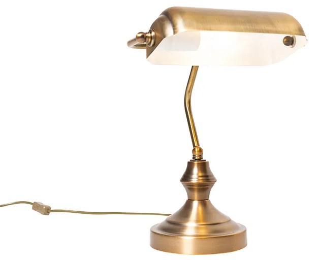 Класическа настолна лампа/Нотариална лампа бронз - Banker