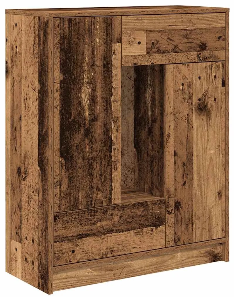 861857 vidaXL Бюфет с чекмеджета и вратички, старо дърво, 73x31x90 см