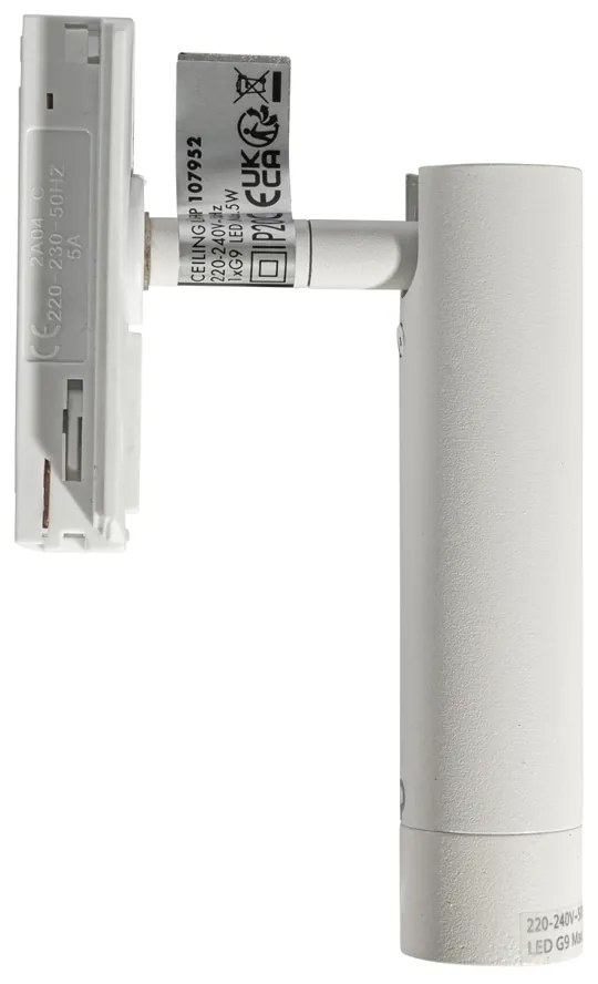 Модерен прожектор бял за 1-фазна релсова система - Iconic Ivy