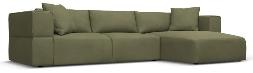 Светлозелен ъглов диван, десен ъгъл Esther – Milo Casa