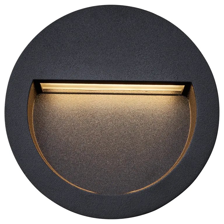 Модерна вградена стенна лампа черна с LED IP65 - Gem