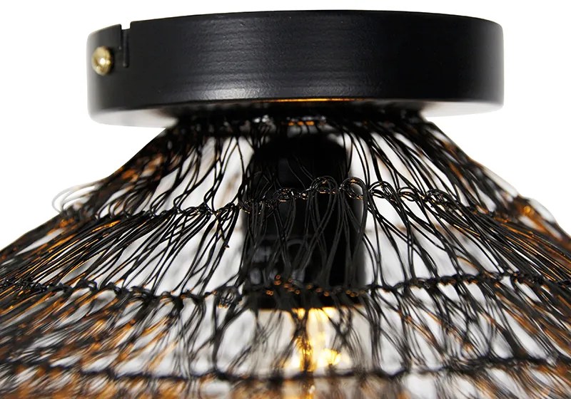 Ориенталски таванен аплик черен 45 см - Vadi