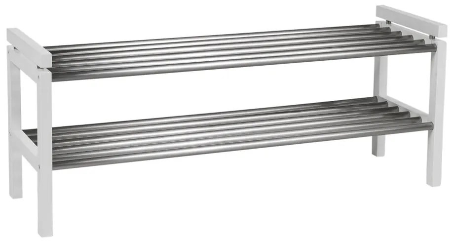 Бяла стойка за обувки от масивен дъб Confetti – Rowico