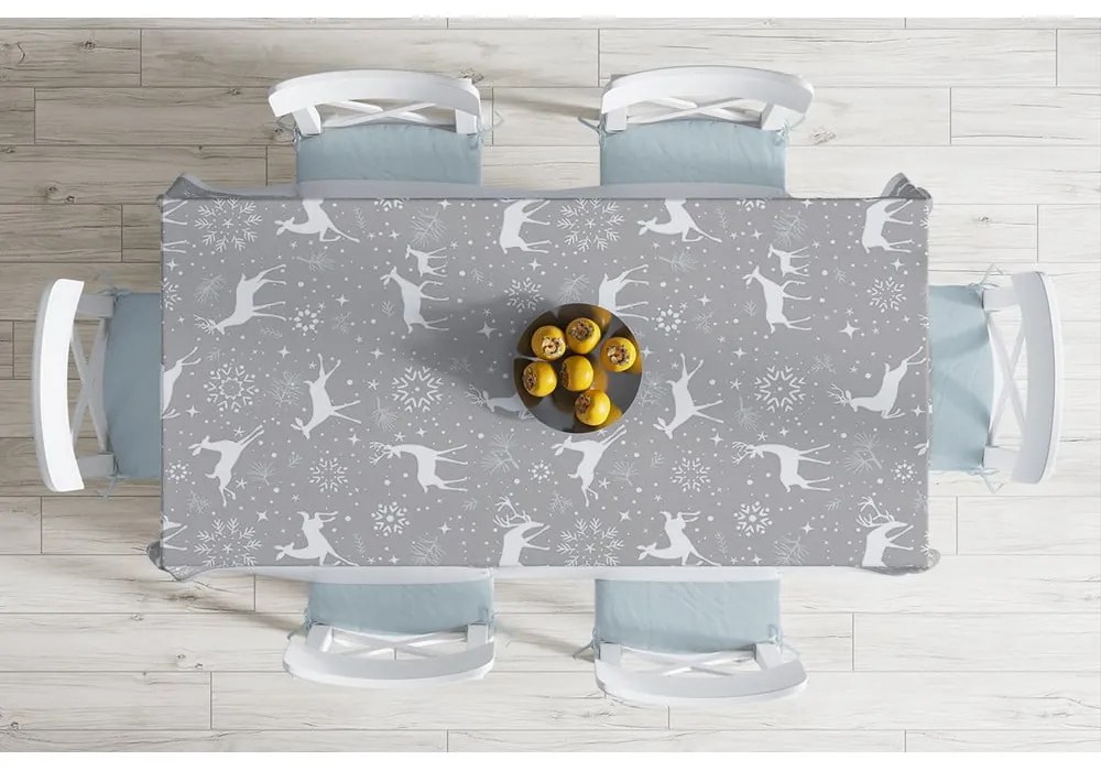 Коледна покривка за маса с памучна смес Winter Wonderland, 140 x 180 cm Snowflakes - Minimalist Cushion Covers