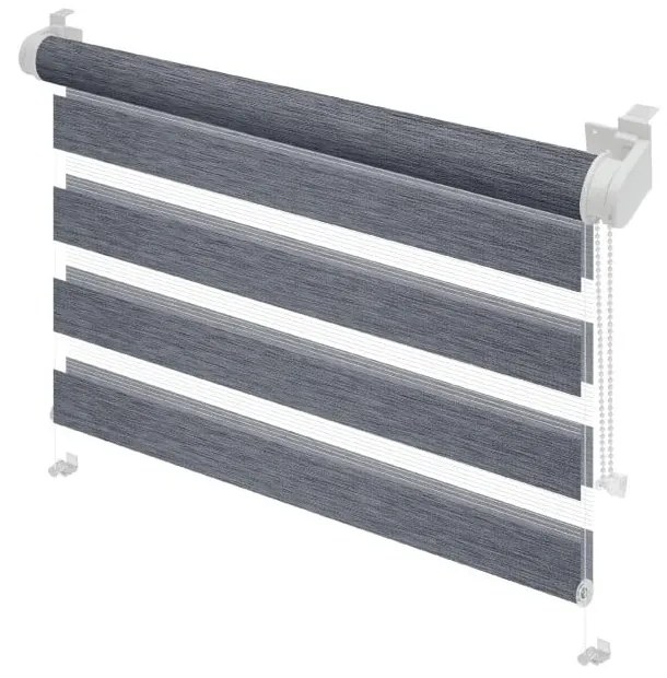 Антрацитна ролетна щора ден и нощ 72,5x150 cm Zebra Silvalin – Gardinia