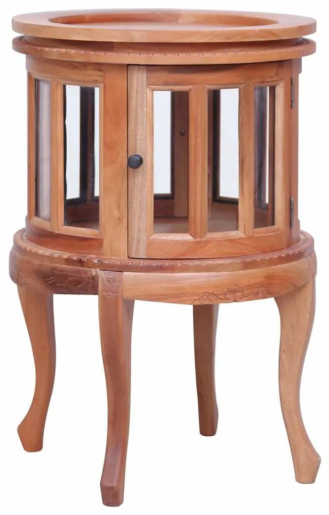 283844 vidaXL Шкаф с витрина, естествен цвят, 50x50x76 см, махагон масив