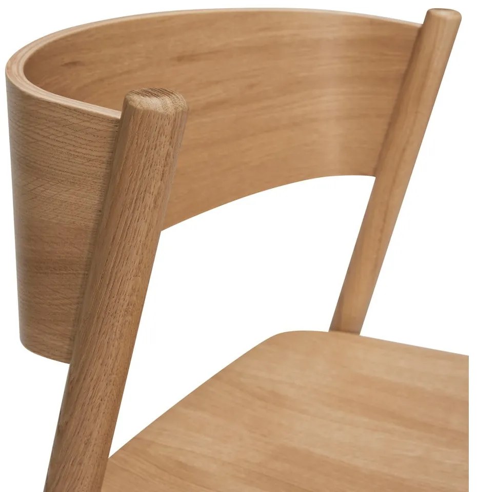 Бар стол от декор от дъб в естествен цвят (височина на седалката 75 cm) Oblique – Hübsch