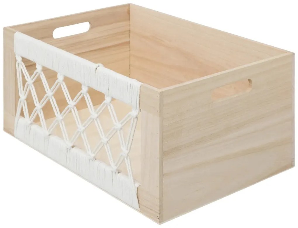 Комплект от 3 австралийски щайги с макраме, MDF