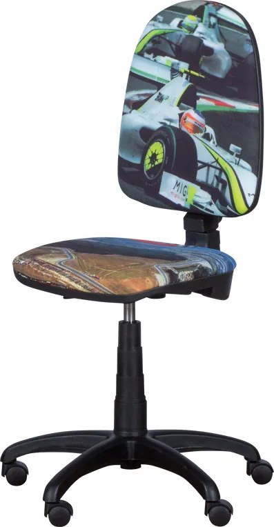 Детски стол Carmen Prestige болид, До 120 кг, Заключване на облегалката във всяка позиция, Коригиране на дълбочина на седалката, Сив/зелен