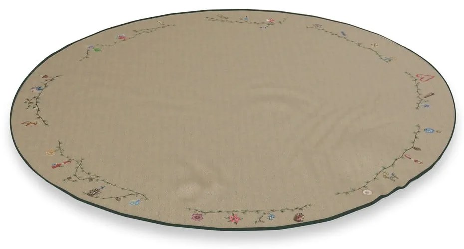 Бежов памучен кръгъл килим за под елхата с коледен мотив ø 130 cm Hammershøi Christmas – Kähler Design