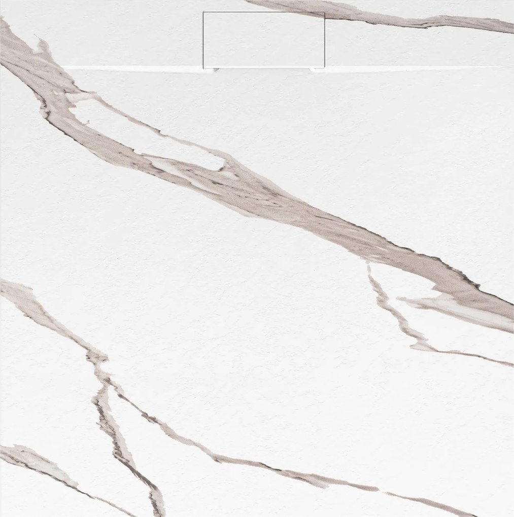 Корито за душ кабина Bazalt CARRARA WHITE 90x90