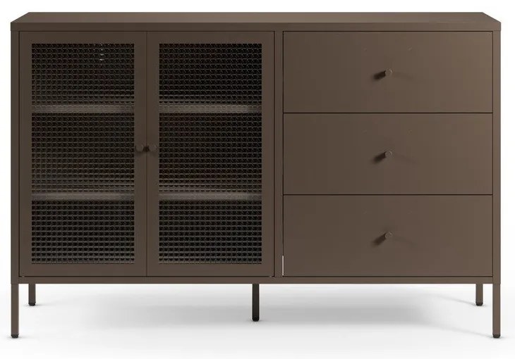 Сива метална витрина 140x90x40 cm Layna – Marckeric