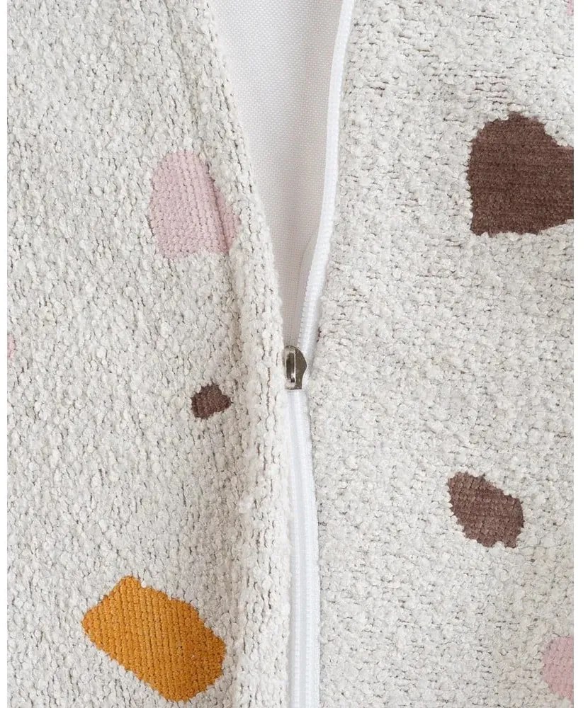 Бял детски пуф от букле и шенил Terrazzo Square – Wigiwama