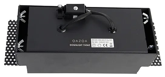 Комплект от 6 вградени спота черни GU10 регулируеми без рамки 2-светлини - Oneon