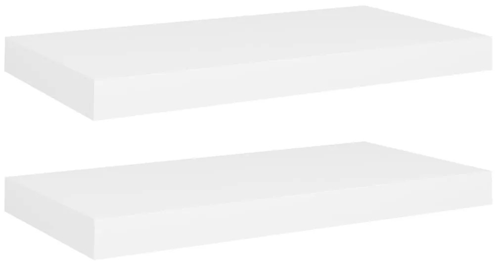 323809 vidaXL Окачени стенни рафтове, 2 бр, бели, 50x23x3,8 см, МДФ